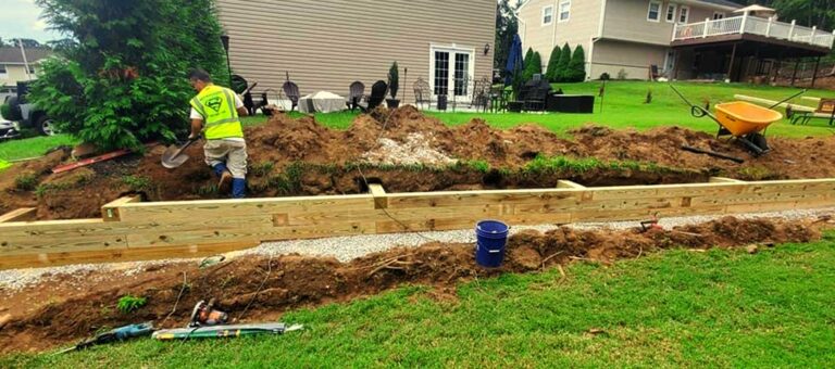 Stone retaining wall project by Super Green Landscaping - photo 4 of 4