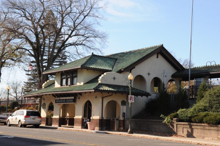 The railroad station in Ridgewood, New Jersey